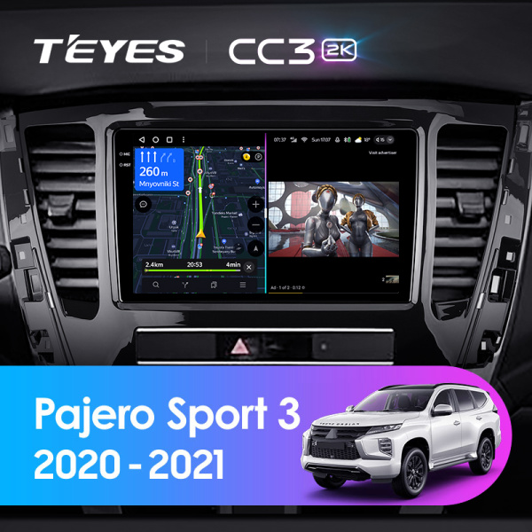 Штатная магнитола Teyes CC3-2K-360 128G для Pajero Sport3 2020-2021