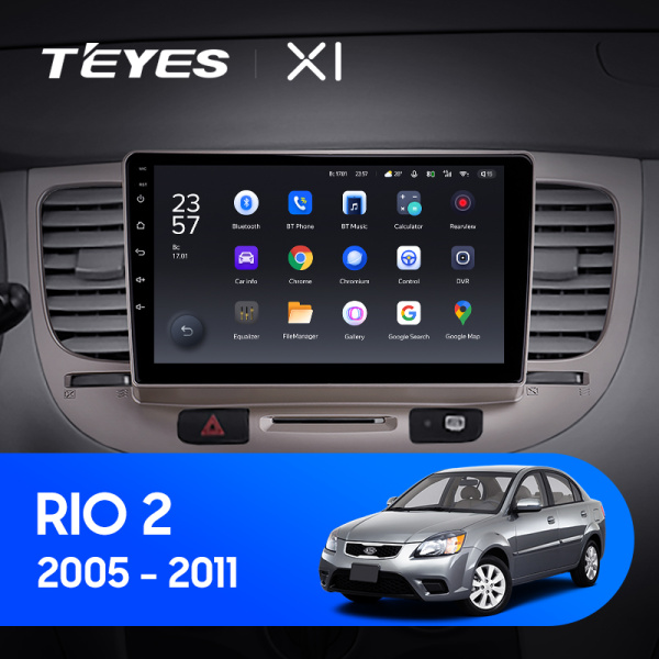Штатная магнитола Teyes X1 4G 2+32G для Kia RIO 2 2005-2011
