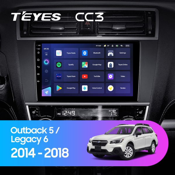Штатная магнитола Teyes CC3 3/32 Subaru Outback 5 (2014-2018)