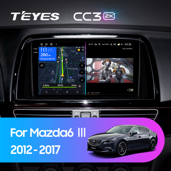 Штатная магнитола Teyes CC3-2K-360 128G  для Mazda6 2012-2017 ТИП-B