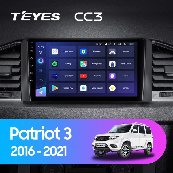 Штатная магнитола Teyes CC3 3/32 UAZ Patriot 3 (2016-2021)