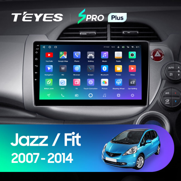 Штатная магнитола Teyes SPRO 3+32G для Jazz Fit 2007-2014 (Правый руль)