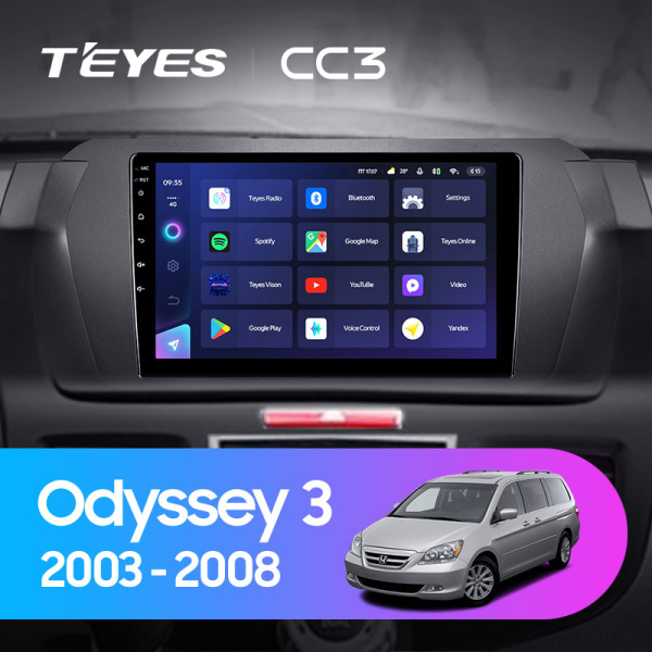 Штатная магнитола Teyes CC3L 3+32G для Odyssey 2003-2008 (Левый руль) Штатная магнитола Teyes CC3L 3+32G для Odyssey 2003-2008 (Левый руль)