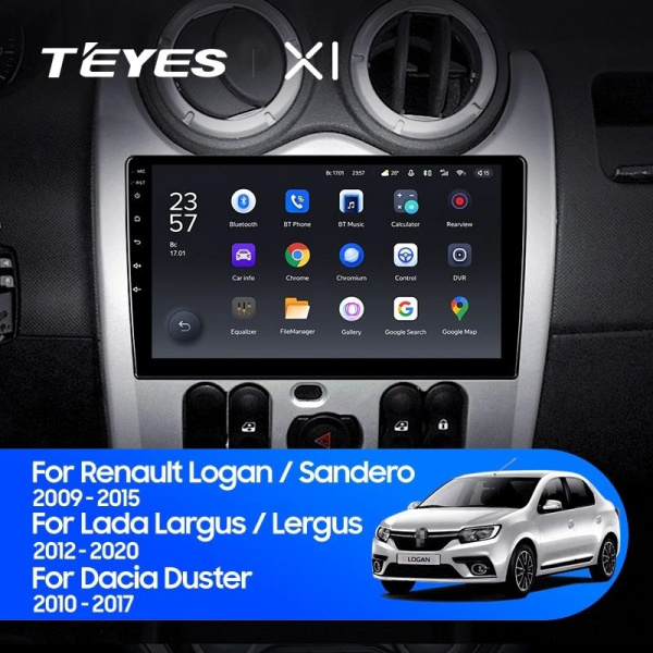 Штатная магнитола Teyes X1 4G 2/32 Renault Logan 1 (2010-2015)