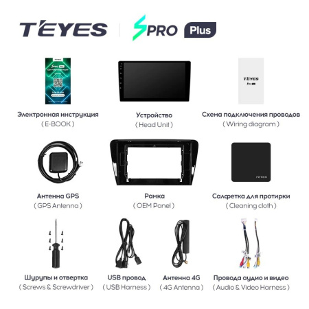 Штатная магнитола Teyes SPRO Plus 4/64 Skoda Octavia 3 A7 (2013-2018)