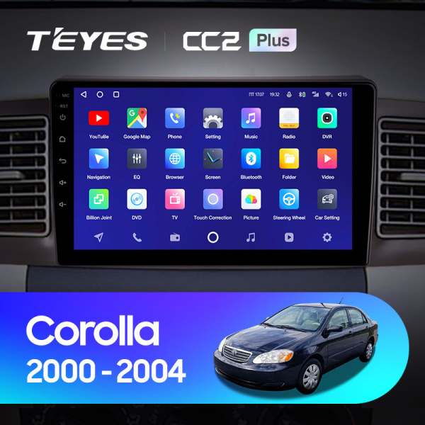 Штатная магнитола Teyes CC2 4+32G для Toyota Corolla 2000-2004 