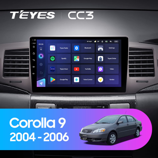 Штатная магнитола Teyes CC3L 4+32G для Toyota Corolla 2004-2006 (Правый руль) Штатная магнитола Teyes CC3L 4+32G для Toyota Corolla 2004-2006 (Правый руль)
