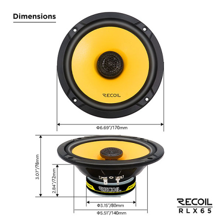 Динамики Recoil Yellow RLX65, 40W