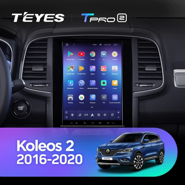 Штатная магнитола Tesla style Teyes TPRO 2 Renault Koleos 2 (2016-2020)
