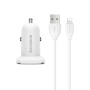 Зарядное устройство авто. BOROFONE BZ12 2.4A 2*USB + кабель Lightning