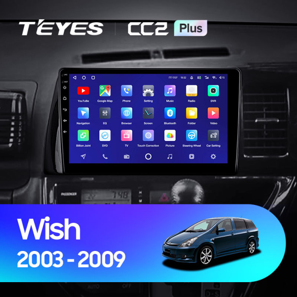 Штатная магнитола Teyes CC2 4+32G для Toyota Wish 2003-2009 (Правый руль)