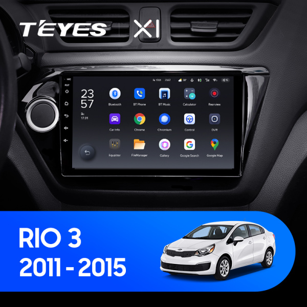 Штатная магнитола Teyes X1 4G 2+32G для Kia RIO 3 2011-2015