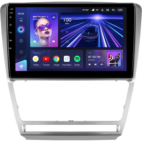 Штатная магнитола Teyes CC3 360 6/128 Skoda Octavia 2 A5 (2008-2013) Серая