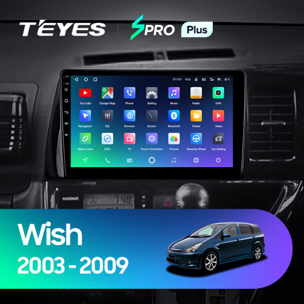 Штатная магнитола Teyes SPRO 4+32G для Toyota Wish 2003-2009 (Правый руль)