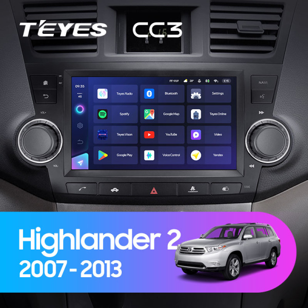 Штатная магнитола Teyes CC3L 3+32G для Toyota Highlander 2007-2013 (Правый руль) Штатная магнитола Teyes CC3L 3+32G для Toyota Highlander 2007-2013 (Правый руль)
