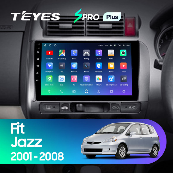 Штатная магнитола Teyes SPRO 4+32G для Fit 2001-2008 (Правый руль)