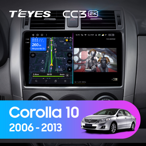Штатная магнитола Teyes CC3-2K-360 128G для Toyota Corolla Fielder 2006-2013 (Правый руль)
