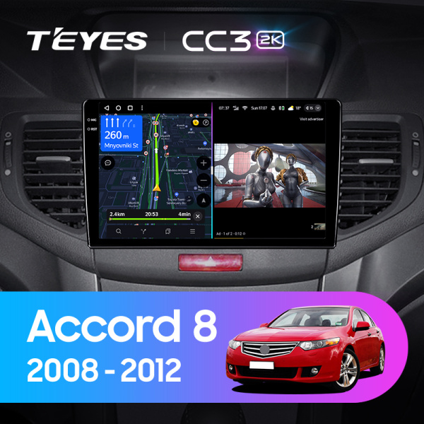 Штатная магнитола Teyes CC3-2K 128G для Accord 2008-2012
