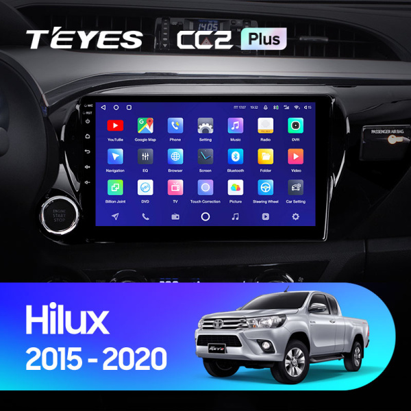 Штатная магнитола Teyes CC2 4+32G для Toyota Hilux 2015-2021 (Правый руль)