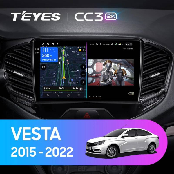 Штатная магнитола Teyes CC3-2K 4+32G для Vesta 2015-2022