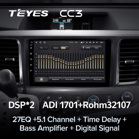 Штатная магнитола Teyes CC3 6/128 Toyota Sienna 3 XL30 (2010-2014)