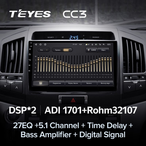 Штатная магнитола Teyes CC3 4/64 Toyota Land Cruiser 200 (2007-2015)