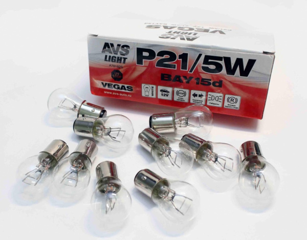 Лампа AVS Vegas 12V. P21/5W (BAY15D) 1шт