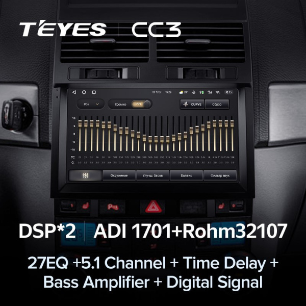 Штатная магнитола Teyes CC3 4/64 Volkswagen Touareg GP (2002-2010)