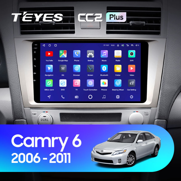 Штатная магнитола Teyes CC2 4+32G для Toyota Camry 2006-2011 (Правый руль)