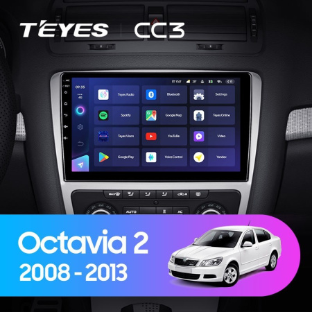 Штатная магнитола Teyes CC3 360 6/128 Skoda Octavia 2 A5 (2008-2013) Серая