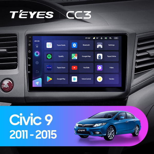 Штатная магнитола Teyes CC3L 3+32G для Civic 9 2011-2015 (Левый руль) Штатная магнитола Teyes CC3L 3+32G для Civic 9 2011-2015 (Левый руль)