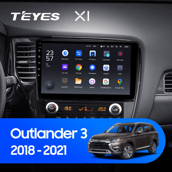 Штатная магнитола Teyes X1 4G 2+32G  для Outlander 2018-2021 ТИП-B