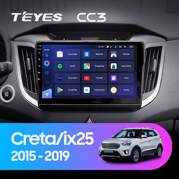 Штатная магнитола Teyes CC3L 4+32G для Hyundai Creta iX25 2015-2019 Штатная магнитола Teyes CC3L 4+32G для Hyundai Creta iX25 2015-2019