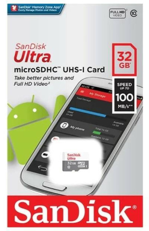 Карта памяти micro SDHC 32GB SanDisk class 10 UHS-I Ultra Light 100Mb/s