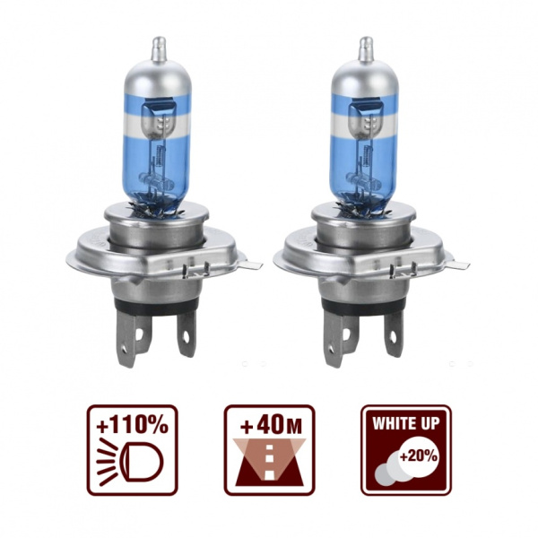Лампа галоген AVS H4 12V60/55W SIRIUS/NIGHT WAY/ PB 2шт (комплект)