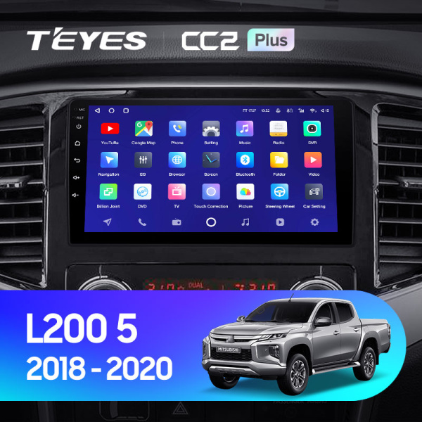 Штатная магнитола Teyes CC2 3+32G для L200 5 2018-2021 (Левый руль)