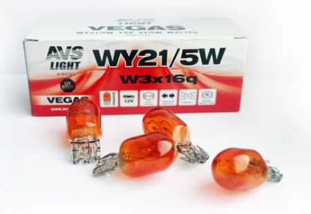 Лампа AVS Vegas 12V. WY21/5W "orange"(W3x16q)