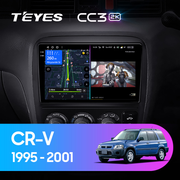 Штатная магнитола Teyes CC3-2K-360 128G для CR-V 1995-2001