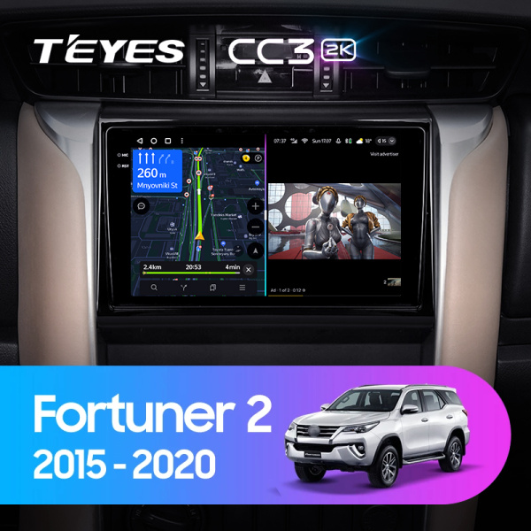 Штатная магнитола Teyes CC3-2K 64G для Toyota Fortuner 2015-2020