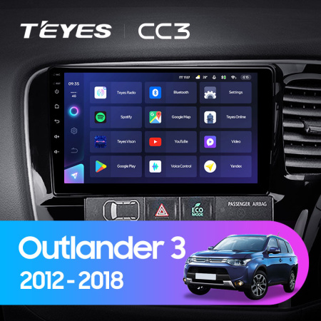 Штатная магнитола Teyes CC3L 4+32G  для Outlander 2012-2018 ТИП-A