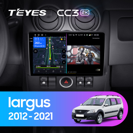 Штатная магнитола Teyes CC3-2K-360 128G для Largus 2012-2021