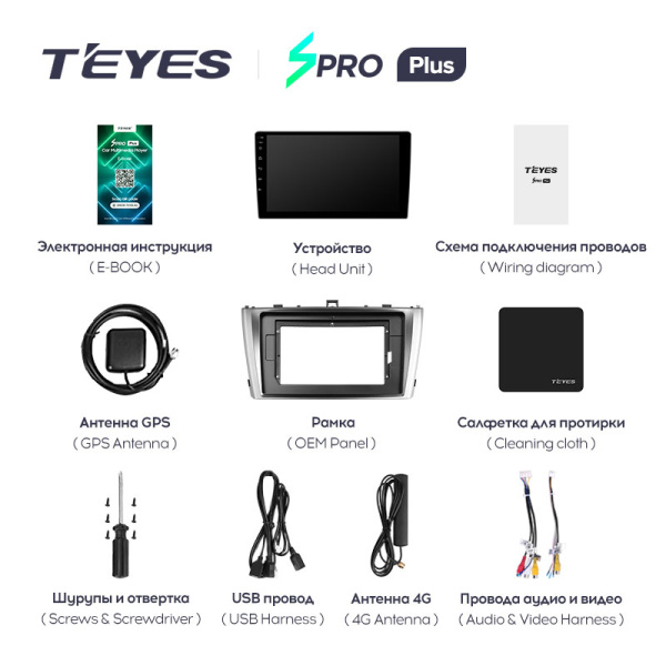 Штатная магнитола Teyes SPRO 3+32G для Toyota Avensis 2008-2015