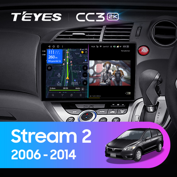 Штатная магнитола Teyes CC3-2K 4+32G для Stream 2006-2014