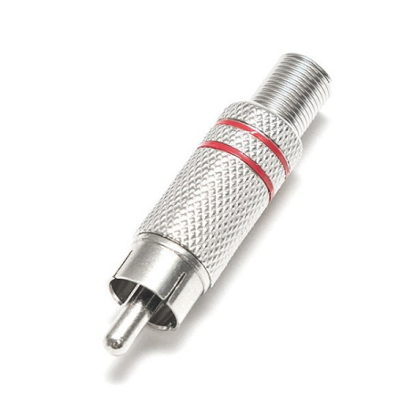 Штекер RCA мет 2 полоски (белый)