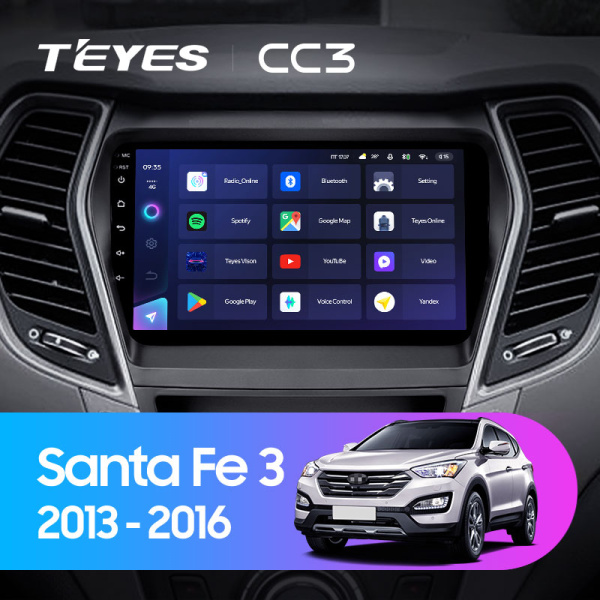 Штатная магнитола Teyes CC3L 4+32G  для Hyundai Santa Fe 3 2013-2017 ТИП-C Штатная магнитола Teyes CC3L 4+32G  для Hyundai Santa Fe 3 2013-2017 ТИП-C