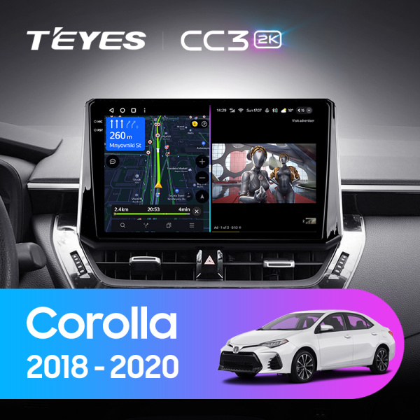 Штатная магнитола Teyes CC3-2K-360 128G  для Toyota Corolla 2018-2021 ТИП-B