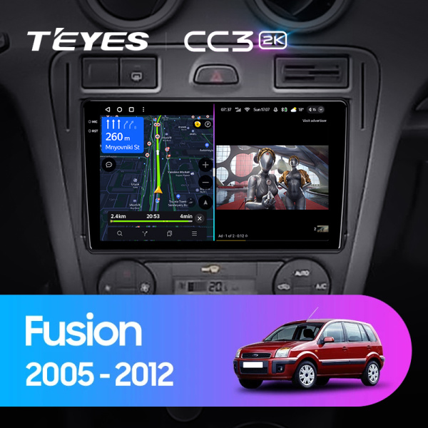 Штатная магнитола Teyes CC3-2K 128G для Fusion Transit 2005-2012