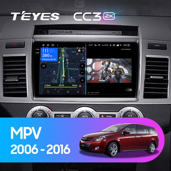 Штатная магнитола Teyes CC3-2K-360 128G для MPV 2006-2016