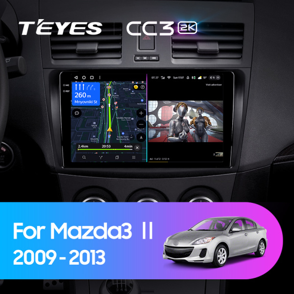 Штатная магнитола Teyes CC3-2K-360 128G для Mazda3 2009-2013