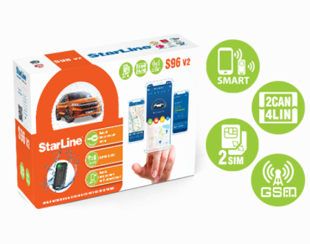 А/c StarLine S96 v2 BT 2CAN+4LIN 2SIM GSM